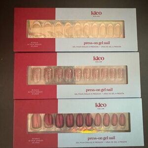 🆕 3 Boxes Kleo Kolor Press-On Gel Nails Set
